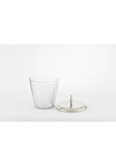 Mikasa Moor Gümüş Kapaklı Cam Kavanoz 14x18cm Gümüş - Şeffaf