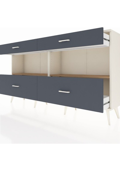 Arges Konsol 2 Raflı 4 Çekmeceli 176x30x99 Aytaşı-çam/antrasit Aytaşı-çam/antrasit