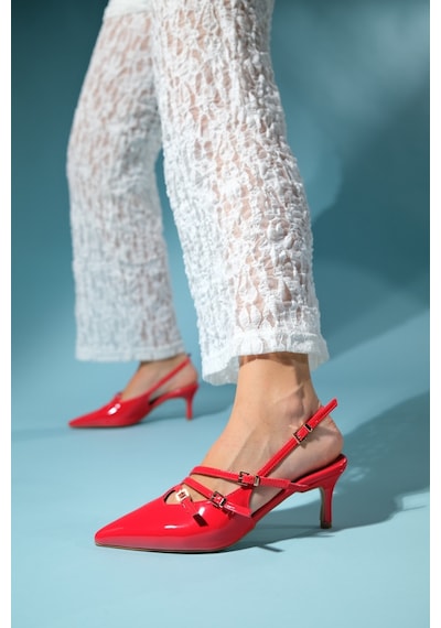 Luvishoes Magra Kırmızı Rugan Sivri Burun Arkası Açık İnce Topuklu Kadın Ayakkabı Kırmızı Rugan Luvishoes Magra Kırmızı Rugan Sivri Burun Arkası Açık İnce Topuklu Kadın Ayakkabı Kırmızı Rugan