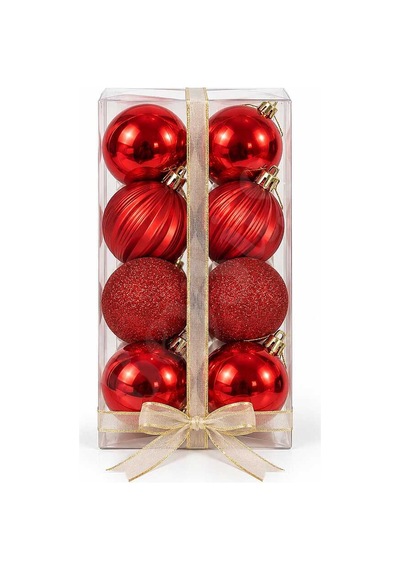 Yılbaşı Ağacı Süsü Kırmızı Cici Top 6 Cm 16lı Diğer