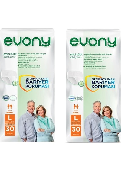 Evony 5.5 Damla Emici Külot Büyük Boy L 30'Lu x 2 60 Adet