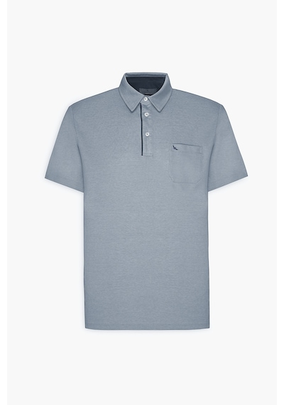 AC&Co / Altınyıldız Classics Erkek Mav Comfort Fit Rahat Kesim Polo Yaka Pamuklu Kısa Kollu Tişört Mav Mavi