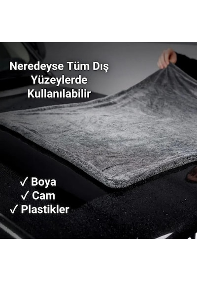 Coofbe Profesyonel 60x90cm 1200gsm Ultra Kalın Mikrofiber Araç Kurulama Havlusu Oto Yıkama Bezi Kurutma Havlusu