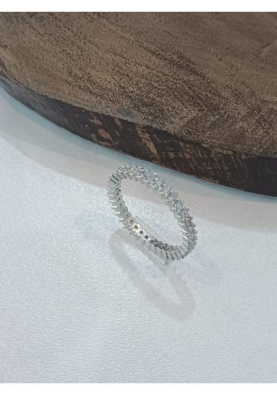 Tek Sıra Tamtur Gümüş Yüzük Tam Tur Alyans Gümüş Kadın Yüzüğü Yzk-425 Gümüş