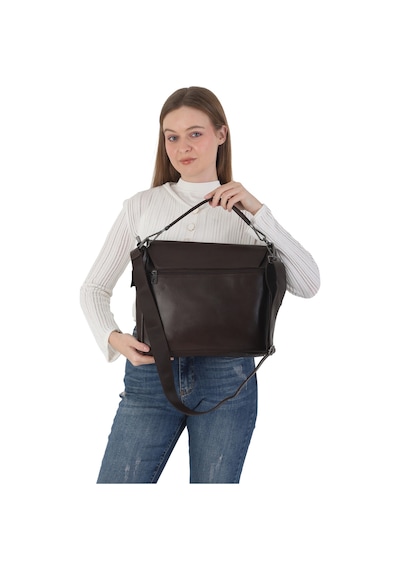 Erzeno Hakiki Deri Unisex Kahverengi Laptop Çantası Notebook Çantası Macbook Çantası Ve Evrak Çantası Kahverengi - 771182288 Kahverengi