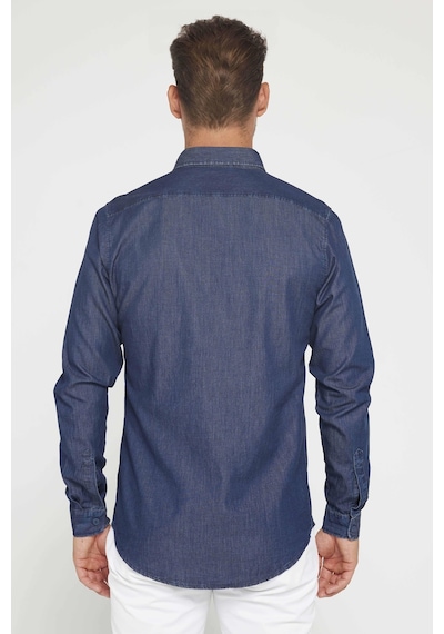 Tudors Slim Fit Uzun Kollu Dar Kesim İtalyan Yaka 4 Mevsim Düz Denim Lacivert Erkek Gömlek-31308-lacivert Lacivert Tudors Slim Fit Uzun Kollu Dar Kesim İtalyan Yaka 4 Mevsim Düz Denim Lacivert Erkek Gömlek-31308-lacivert Lacivert