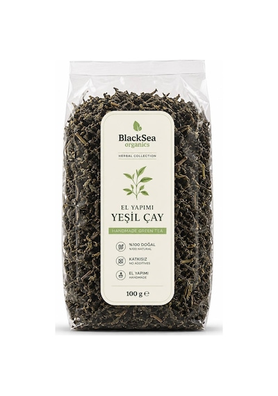 Blacksea Organics El Yapımı Yeşil Çay 100 Gr Katkısız Doğal Mayıs Hasatı Üst Yaprak