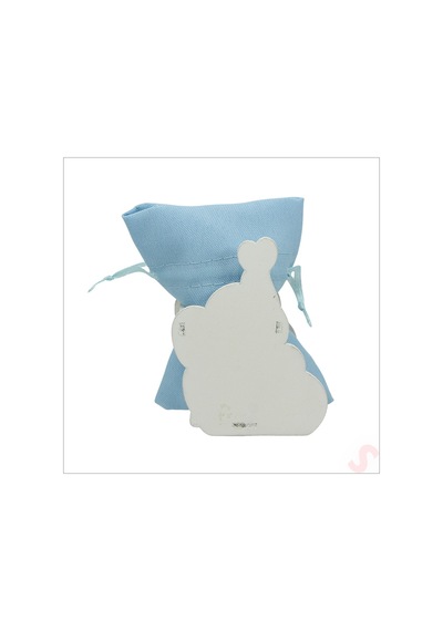 Ahşap Standlı 10cm X 8cm Kese, Fil Mavi - 1 Adet Renkli Çok Renkli