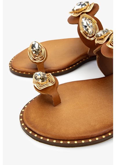 Valmenti Kadın Hakiki Deri Taba Düz Terlik 1141 578 Bn Trlk Y26 Tan Leather