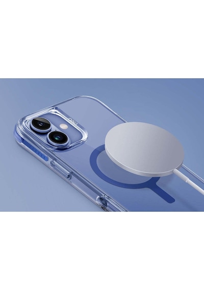 Apple Uyumlu iPhone 16 Kılıf Combat Serisi Üç Katmanlı Magsafe Özellikli Magclick Koruyucu Kılıf Blue