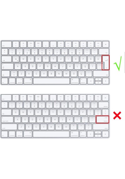 Magic Keyboard 2 Uyumlu Klavye Koruyucu Türkçe Baskı Model A1644 Şeffaf