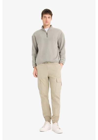 Defacto Boxy Fit Dik Yaka Yarım Fermuarlı Polar Sweatshirt E8632ax25wngr169 Gri