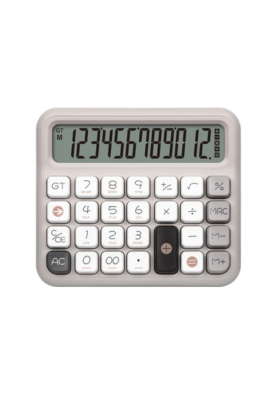 Daxı X-250 12 Haneli Hesap Makinesi Pastel Gri 124-Pembe
