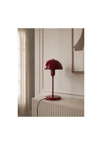 Capella Bordo Metal Masa Lambası Modern Dekoratif Abajur, Mantar Tasarım, E27 Led Uyumlu, Komodin, Yatak Odası, Çalışma Masası, Salon Ve Ofis İçin Premium Masa Lambası
