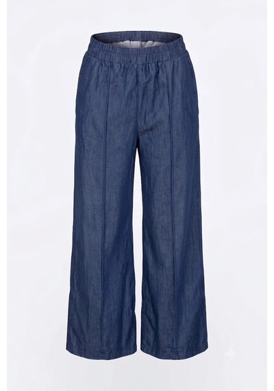 CEMO Kadın Yüksek Bel Dikiş Detaylı Straight Fit Jean Pantolon Mavi