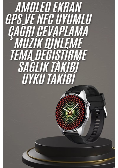 Akıllı Saat Aksesuarları Akıllı Saat 1.5 Inç Amoled Ekran Çift Kordonlu Gps Nfc Uyumlu