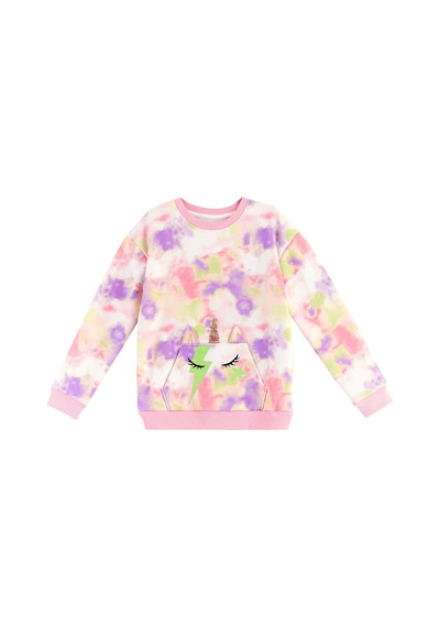 Denokids Mshb&g Unicorn Batik Desenli Kız Çocuk Eşofman Takım Pembe - Yeşil