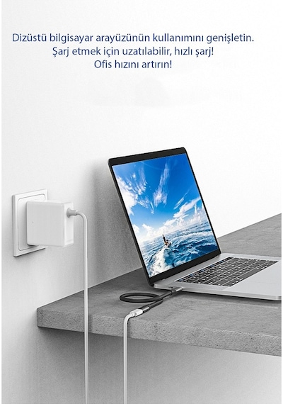 Daytona Fc-K09 Type-C Usb-C Male To Type-C Female Çevirici- 1 Mt