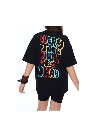 Ekkokids Kız Çocuk Good Yazılı Tshirt-14043 Siyah