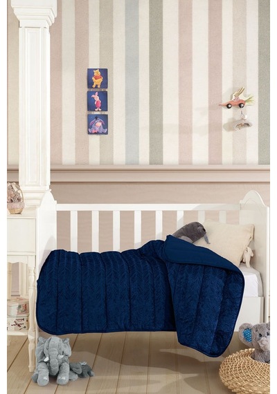 Elart Velvet Bebek Yorgan 150x100 Cm Lacivert