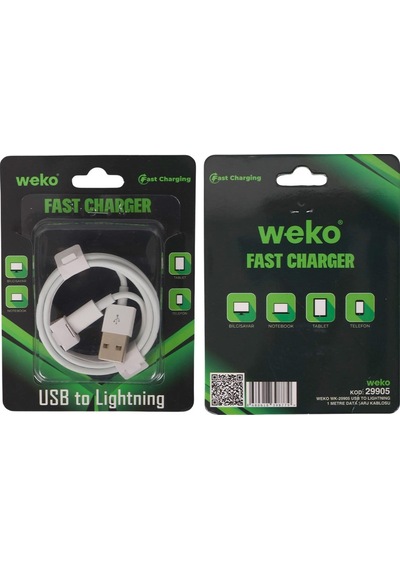 Weko Wk-29905 Beyaz 1 Metre Usb To Lightning Şarj - Data Aktarım Kablosu