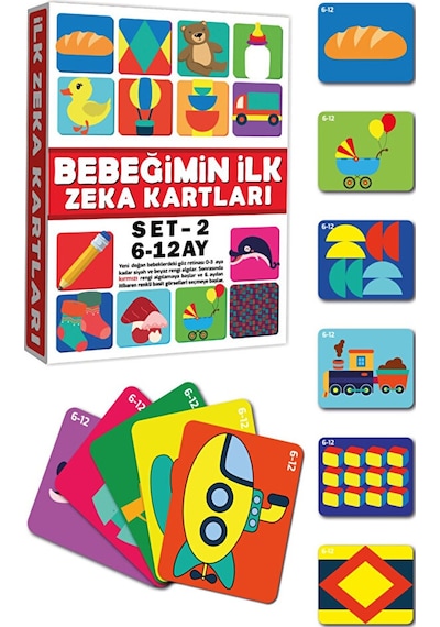 Eğitici Kartlar 6-12 Ay Erken Eğitim Zeka Kartı 5 Adet