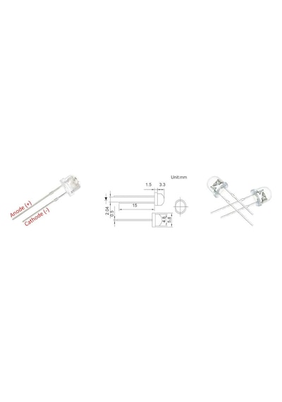 24v 4,8mm Şeffaf Mantar Led 0,22mm²20 Cm Kablolu Sarı 5adet