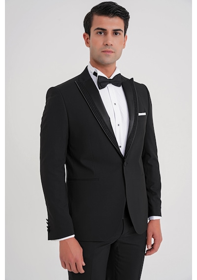 Efor Black 084 Takım Slim Siyah Siyah