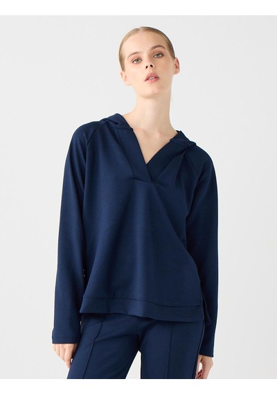 Jimmy Key Jimmy Key Lacivert Uzun Kollu Kapüşonlu Örme Sweatshirt 5ww235917494