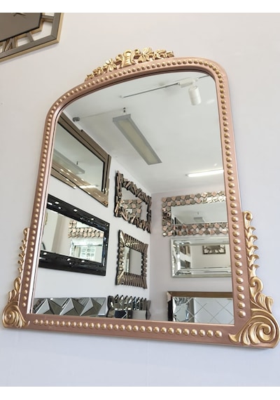 Ayna Denizi Lady Copper Gold Model Rose Gold Altın Renk Dekoratif Ayna Altın