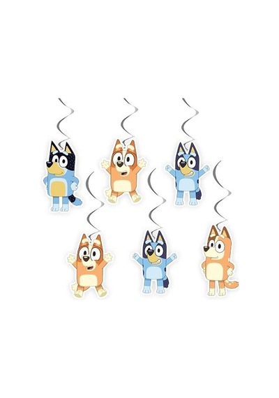 Asmalı Tavan Sarkıt Süsü Bluey 6lı Çok Renkli
