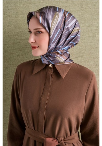 Armine Saf İpek Twill Eşarp 9616d 55 Kahve Somon