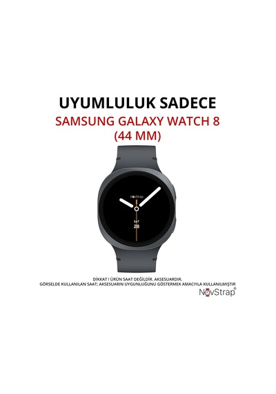 Novstrap Samsung Galaxy Watch 8 44mm İle Uyumlu Ekran Koruyucu 9h Temperli Cam Kolay Uygulama Aparat