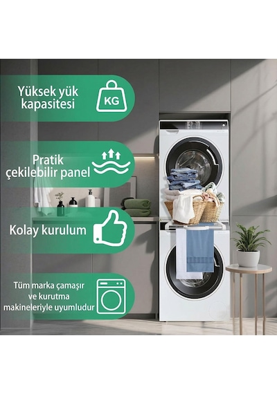 Ayt Çamaşır Makinesi Ve Kurutucu İstifleme Seti Askılıklı Çamaşır Askılık Diğer