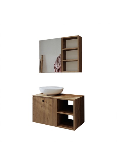 Lotus Lavabolu Mdf 75 Cm Çekmeceli Banyo Dolabı + Aynalı Dlp Atlantik Çam Lotus Lavabolu Mdf 75 Cm Çekmeceli Banyo Dolabı + Aynalı Dlp Atlantik Çam