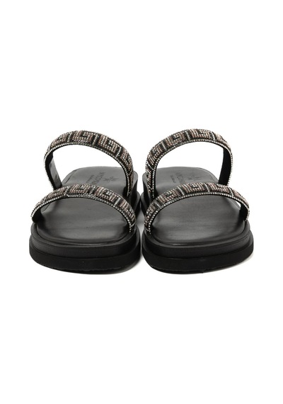 19 Black Terlik Kadın 26261 Myconian 2025 Greek Sandal Siyah