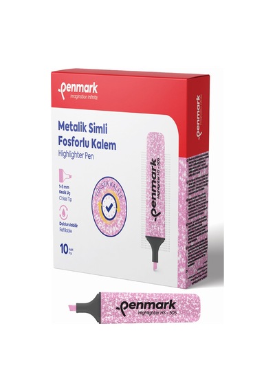 Penmark Fosforlu Kalem Metalik Simli Turkuaz Hs-505 15 Çok Renkli