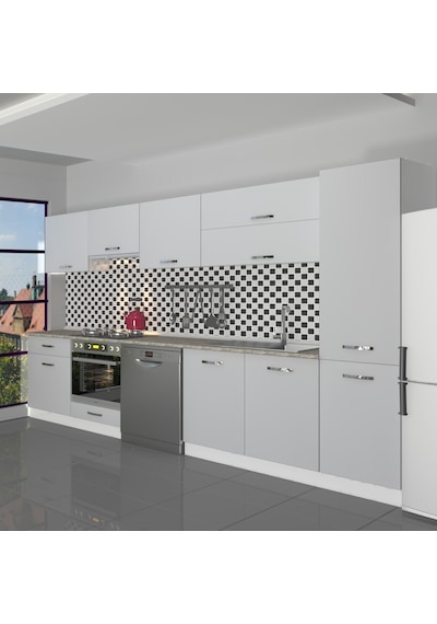 Decoraktiv Elite 325y Ankastre Fırın Modüllü Mdf Hazır Mutfak Dolabı - Tezgah Dahil - Buz Gri Açık Gri Decoraktiv Elite 325y Ankastre Fırın Modüllü Mdf Hazır Mutfak Dolabı - Tezgah Dahil - Buz Gri Açık Gri