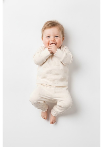 Tiffany Baby & Kids Puffy Cloudy Tasarımlı Pijama Takımı ekru