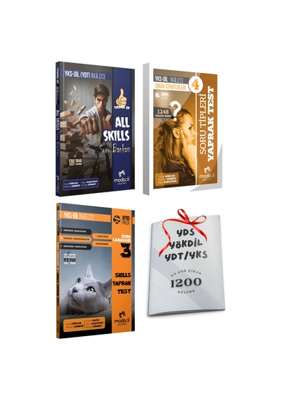 Yks Ydt Yksdil Modadil All Skills Soru Bankası + 2li Soru Tipleri Yaprak Test Seti 3lü Set + 1200 Kl