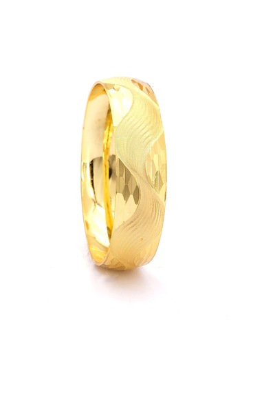 Altın Kaplama Dalgalı Çizgili Model 1.5 Cm İmitasyon Bilezik Blz-3134 Altın