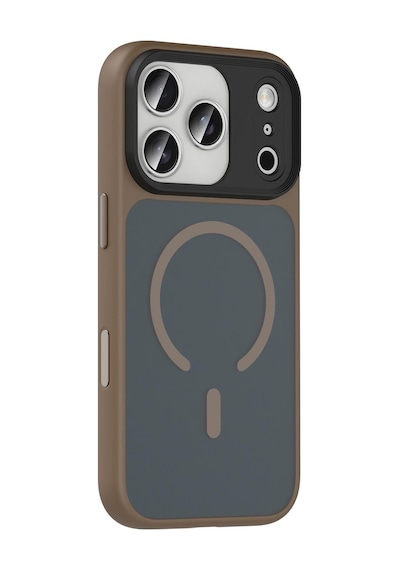 Apple Uyumlu iPhone 17 Pro Magsafe Özellikli Sert Fall Telefon Kılıfı Kahve