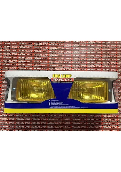 Dikdörtgen Sis Lambası Metal Sarı 14.5cm x 8cm