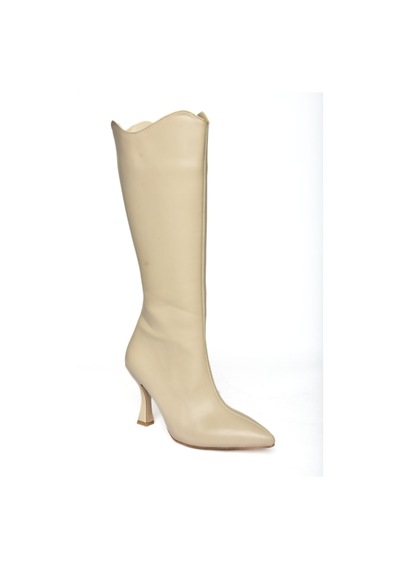 Fox Shoes R820020109 Ten İnce Topuklu Kadın Çizme Ten
