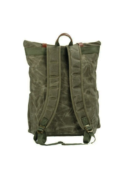 Diwu Retro Mumlu Kanvas Deri Büyük Outdoor Sırt Çantası Yeşil Çok Renkli