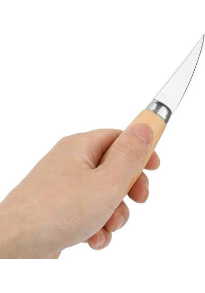 Ahşap Saplı 2'li Profesyonel Oyma Bıçak Seti İskarpela Paslanmaz Çelik Keskin Uçlu, Kanca Ve Düz Uçlu Ağaç Oyma Kalemi Hobi, Heykel Ve Detay İşçiliği İçin Ergonomik Tasarım El Aleti Seti