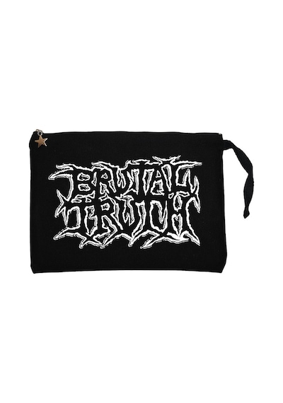 Brutal Truth Classic Siyah Clutch Astarlı Cüzdan / El Çantası Siyah
