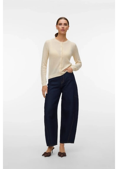 Vero Moda Kadın Vmnewlex Bisiklet Yaka Uzun Kollu Hırka 10340562 Ekru Ekru
