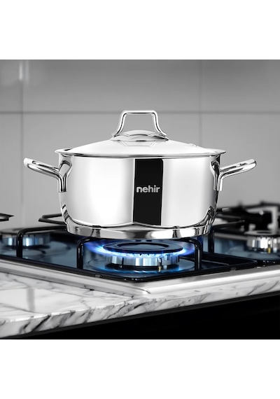 Nehir Silver Klasik 8 Parça Paslanmaz Çelik Tencere Seti