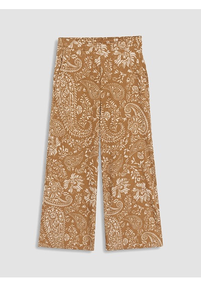 Lcwaıkıkı Classic Sarı Beli Lastikli Desenli Kadın Pantolon